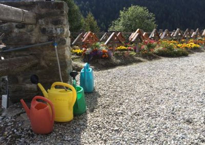 Le village de Grimentz fleuri