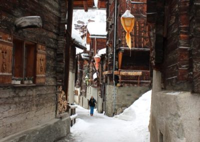 Le village de Grimentz enneigé