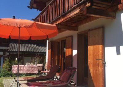 La terrasse du chalet Chalet à louer en Valais